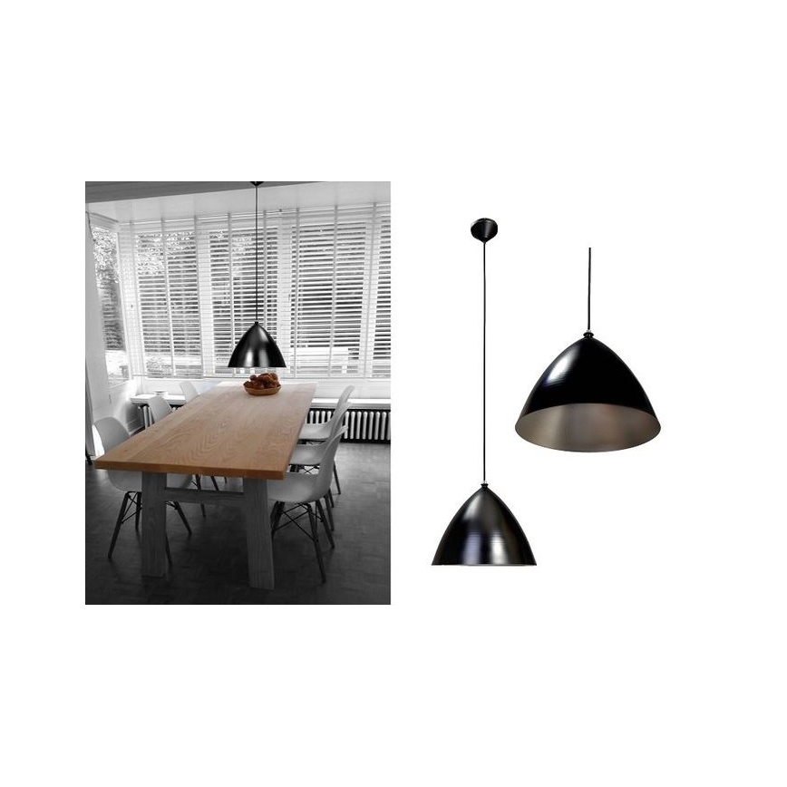 Searchlight  - Lampadario a sospensione con filo 1xE27/60W/230V nero