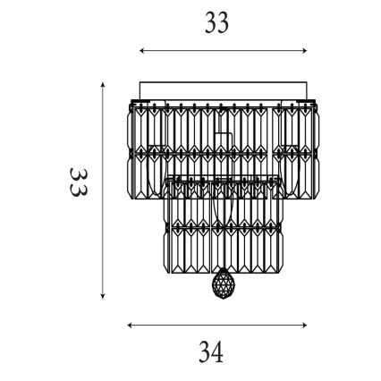 Searchlight - Plafoniera da bagno EMPIRE 4xE14/60W/230V IP44