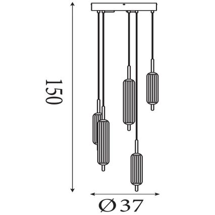Searchlight - Lampadario dimmerabile a LED su cavo CATTAIL LED/24W/230V