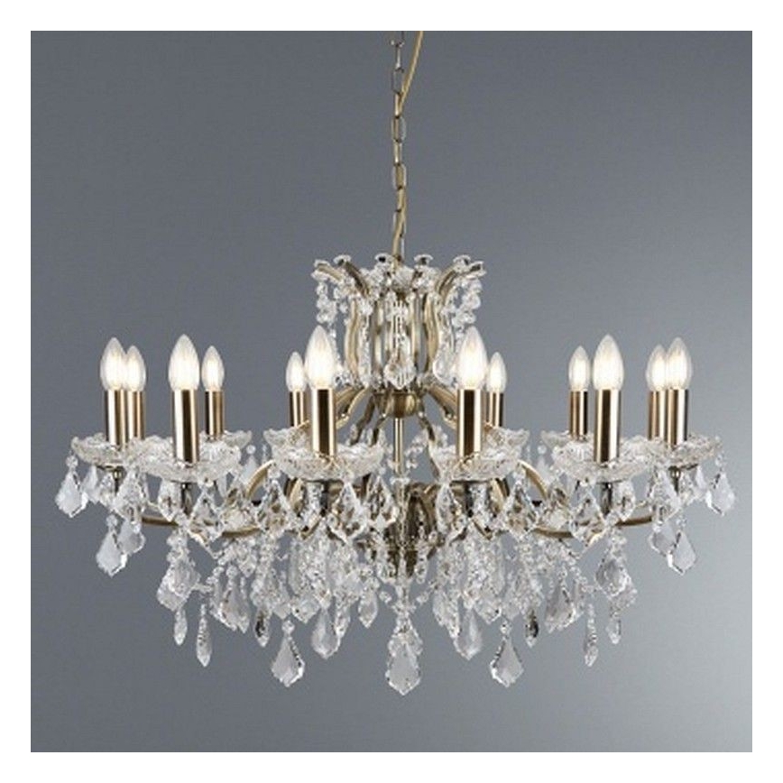 Searchlight - Lampadario di cristallo a sospensione con catena PARIS 12xE14/40W/230V