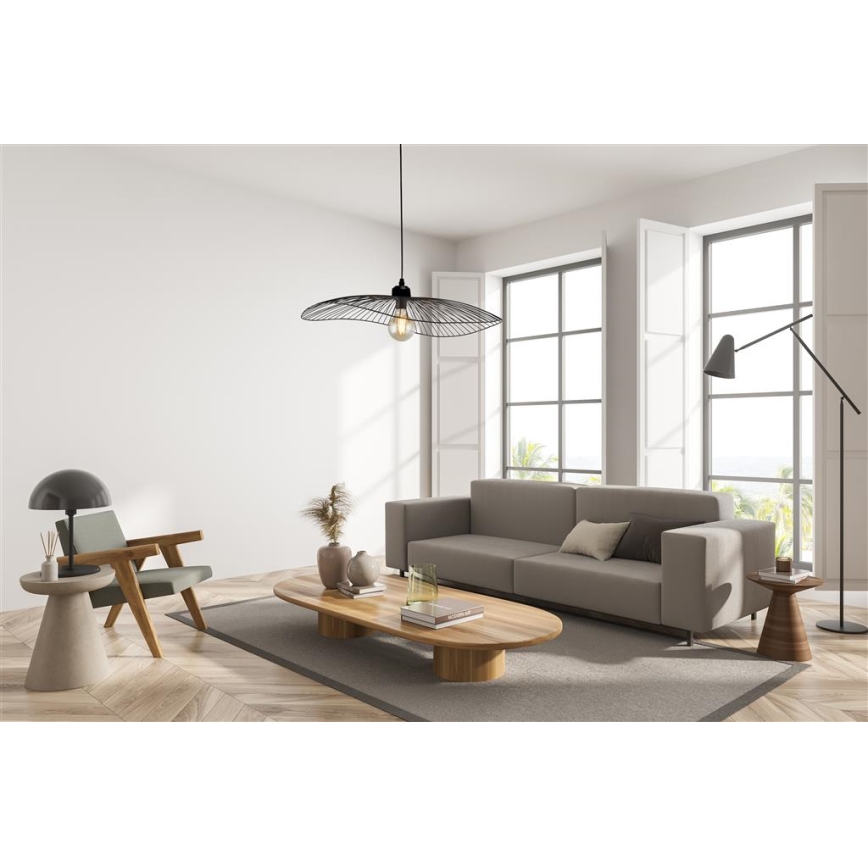 Searchlight - Lampadario a sospensione con filo WAVE 1xE27/60W/230V nero