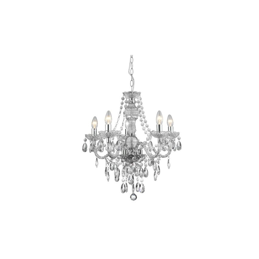 Searchlight - Lampadario a sospensione con catena MARIE 5xE14/40W/230V