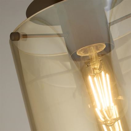 Searchlight - SWEDEN plafoniera 1xE27/60W/230V Ø 22 cm marrone/fumé