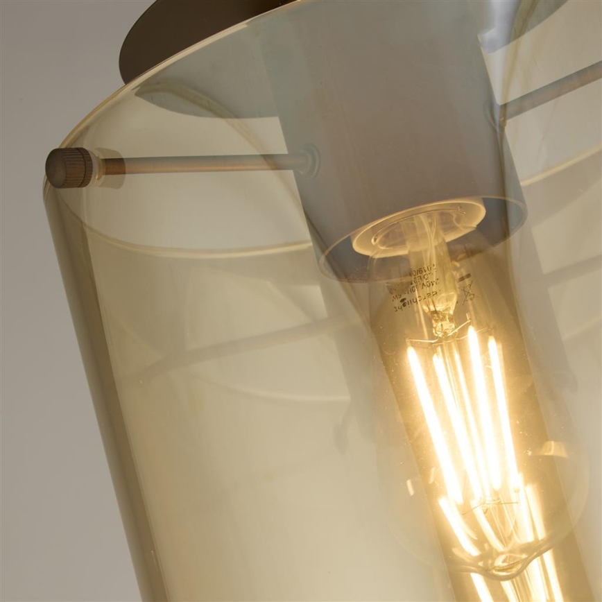 Searchlight - SWEDEN plafoniera 1xE27/60W/230V Ø 22 cm marrone/fumé