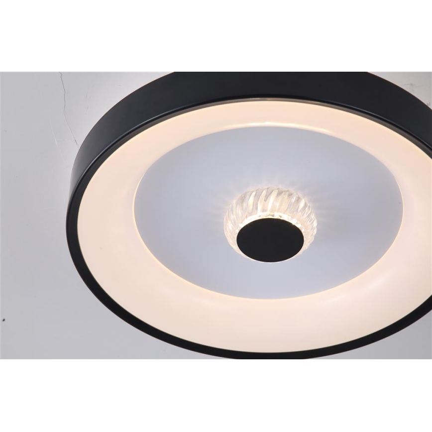 Searchlight - Plafoniera a LED dimmerabile POLKA LED/24W/230V + LED/6W Ø 38,5 cm nero