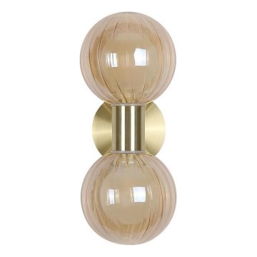 Searchlight - Applique da parete LUMINSPHERE 2xG9/7W/230V ottone