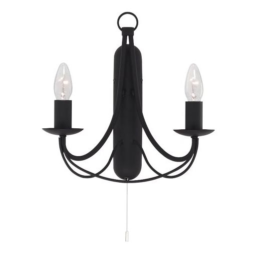 Searchlight - Applique MAYPOLE 2xE14/60W/230V nero