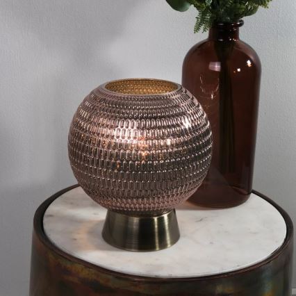 Searchlight - Lampada da tavolo LED MILA LED/0,6W/3xAAA marrone