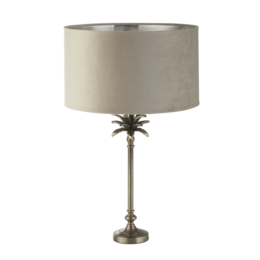 Searchlight - Lampada da tavolo PALM 1xE27/10W/230V beige/cromo opaco