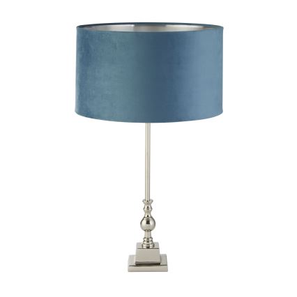 Searchlight - Lampada da tavolo WHITBY 1xE27/10W/230V blu/cromo lucido