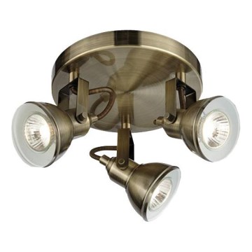 Searchlight - Faretto FOCUS 3xGU10/50W/230V ottone