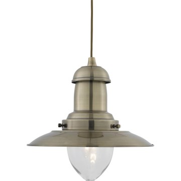 Searchlight - FISHERMAN lampada a sospensione con cavo 1xE27/60W/230V ottone