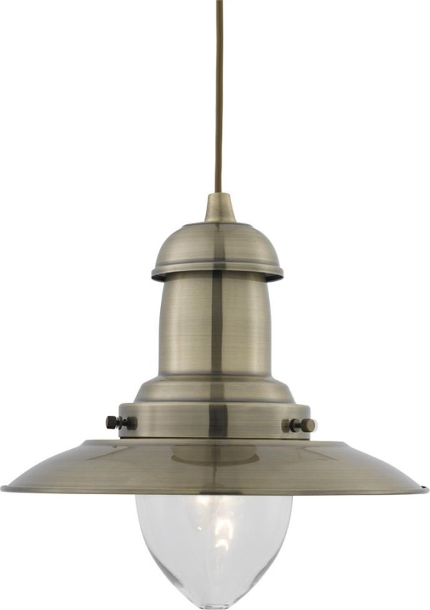 Searchlight - FISHERMAN lampada a sospensione con cavo 1xE27/60W/230V ottone
