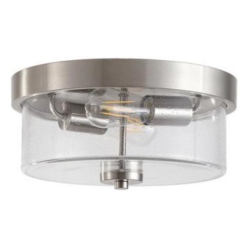 Searchlight - Lampada da soffitto per bagno PRESTON 2xE27/60W/230V IP44 Ø 33 cm argento