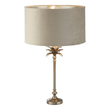 Searchlight - Lampada da tavolo PALM 1xE27/10W/230V beige/cromo opaco