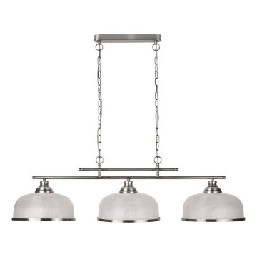 Searchlight - Lampadario a sospensione con catena BISTRO 3xE27/60W/230V cromo lucido
