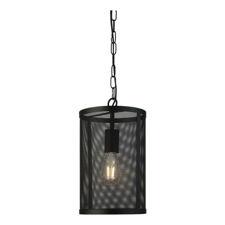 Searchlight - Lampadario a sospensione con catena FISHNET 1xE27/60W/230V nero