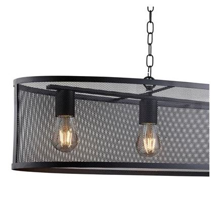 Searchlight - Lampadario a sospensione con catena FISHNET 4xE27/60W/230V nero