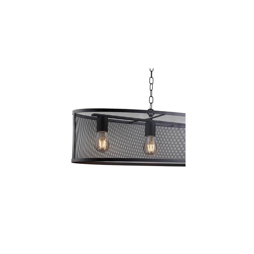 Searchlight - Lampadario a sospensione con catena FISHNET 4xE27/60W/230V nero