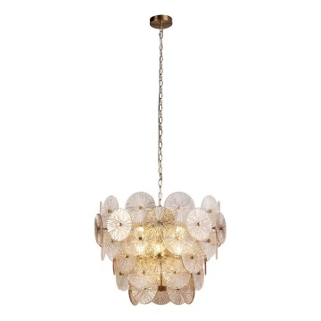 Searchlight - Lampadario a sospensione con catena WAGON WHEEL 9xG9/33W/230V diametro 64 cm bronzo
