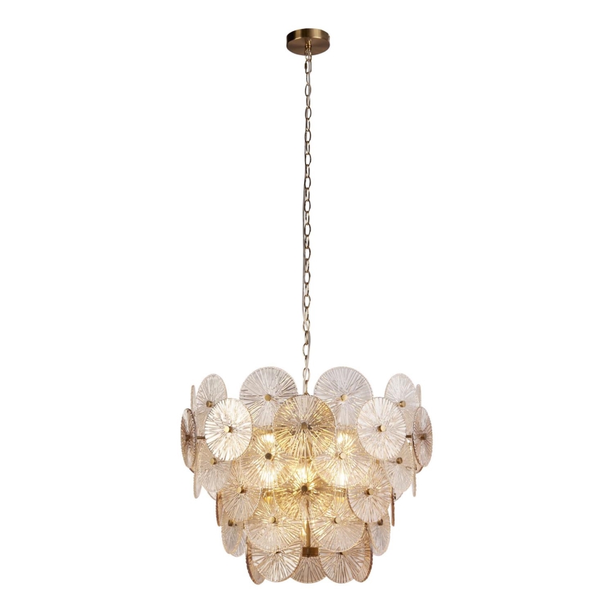 Searchlight - Lampadario a sospensione con catena WAGON WHEEL 9xG9/33W/230V diametro 64 cm bronzo