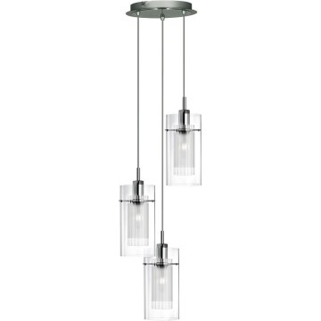 Searchlight - Lampadario a sospensione con filo DUO 3xE14/60W/230V cromo opaco