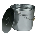 Secchio per cenere con coperchio 24 l cromo lucido