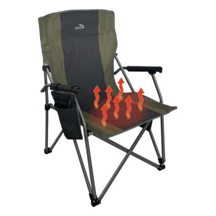 Sedia da campeggio pieghevole riscaldata 11/5V verde/grigio
