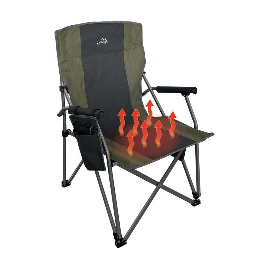 Sedia da campeggio pieghevole riscaldata 11/5V verde/grigio
