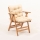 Sedia da giardino pieghevole con cuscino beige/trave di corno