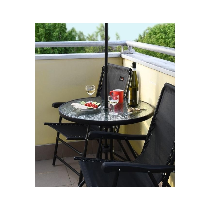 Sedia da giardino pieghevole nera
