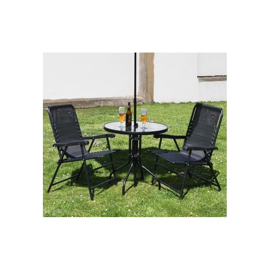 Sedia da giardino pieghevole nera