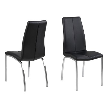 Sedia da pranzo AMAL 1 pz nero/cromo opaco