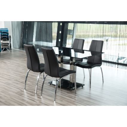 Sedia da pranzo AMAL 1 pz nero/cromo opaco