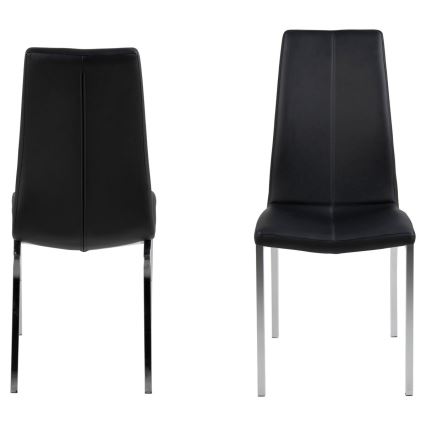 Sedia da pranzo AMAL 1 pz nero/cromo opaco