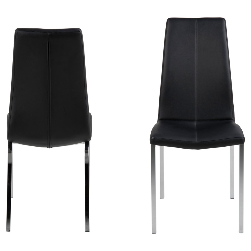Sedia da pranzo AMAL 1 pz nero/cromo opaco