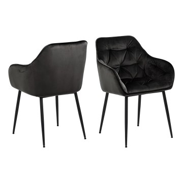 Sedia da pranzo con braccioli AYLIN 1 pz nero