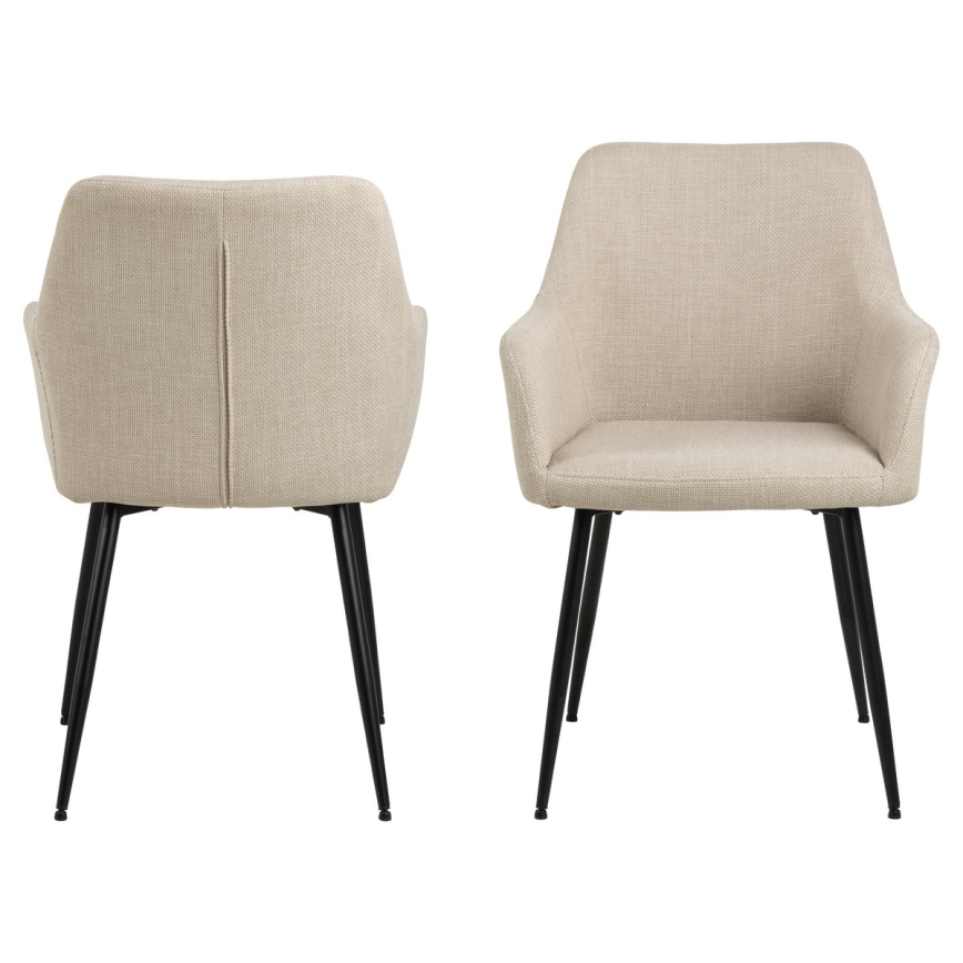 Sedia da pranzo con braccioli TANYA 1 pz beige