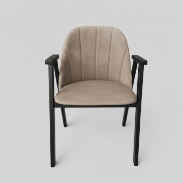 Sedia da pranzo GARDA nera/beige