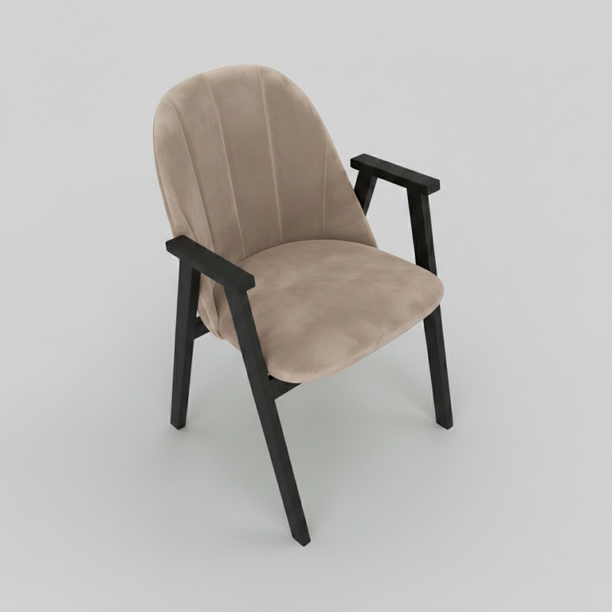 Sedia da pranzo GARDA nera/beige
