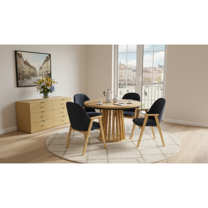 Sedia da pranzo GARDA rovere/antracite