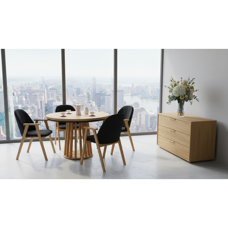 Sedia da pranzo GARDA rovere/antracite