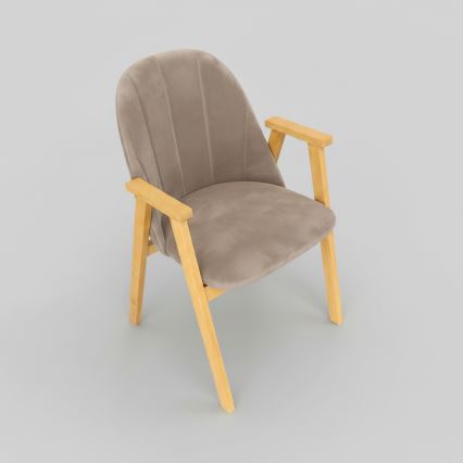 Sedia da pranzo GARDA rovere/beige