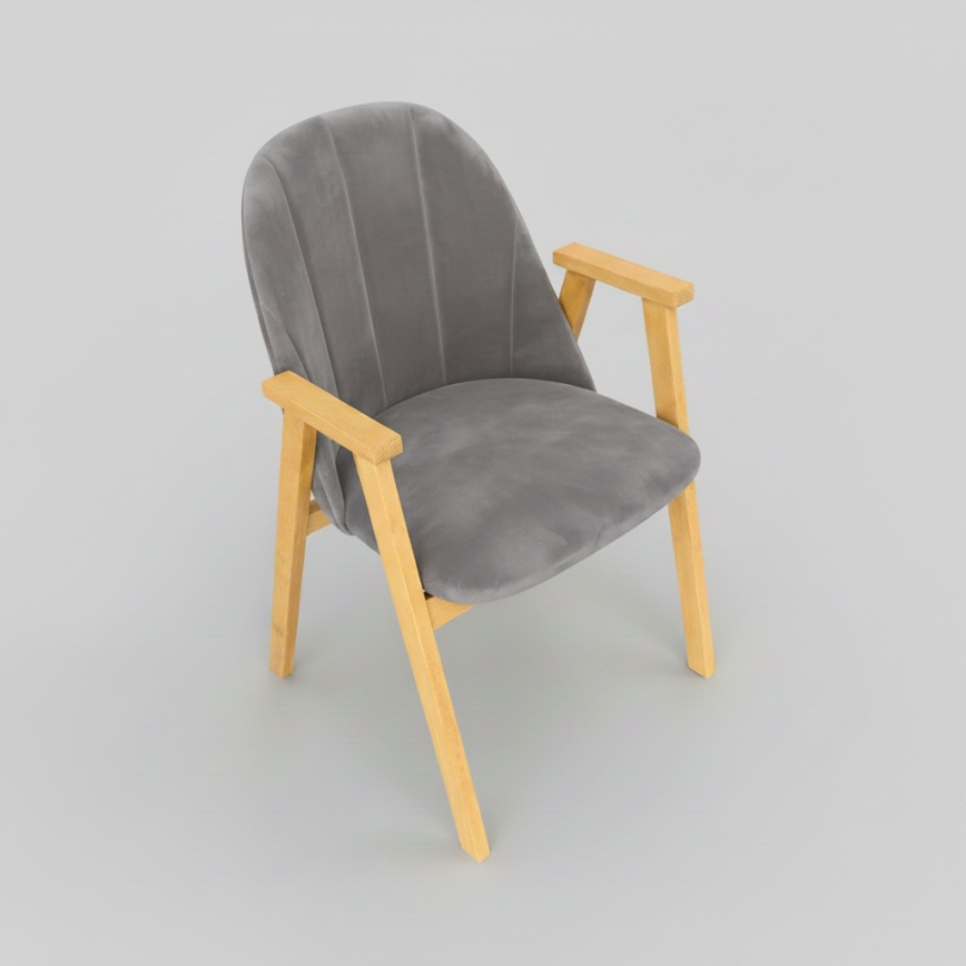 Sedia da pranzo GARDA rovere/grigio