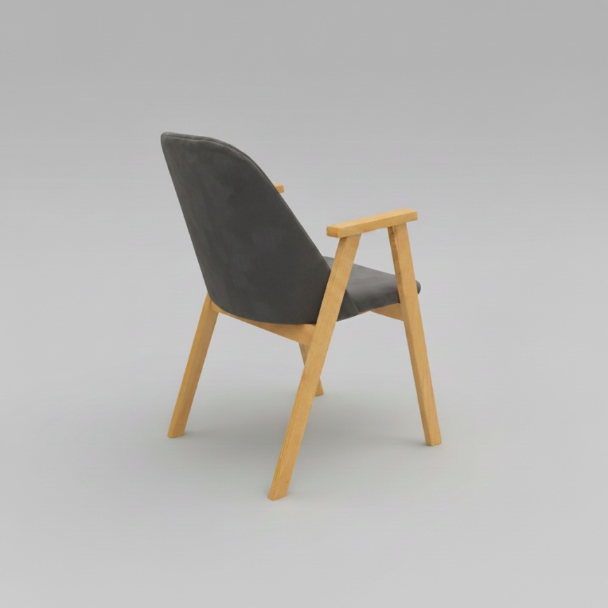 Sedia da pranzo GARDA rovere/grigio