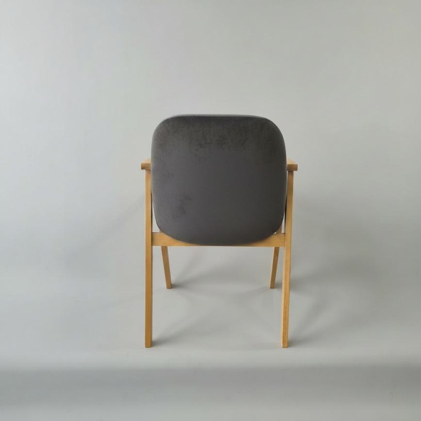 Sedia da pranzo GARDA rovere/grigio