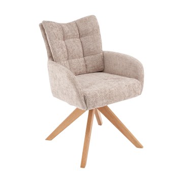 Sedia da pranzo girevole NUVO 1 pz. beige/marrone