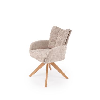 Sedia da pranzo girevole NUVO 1 pz. beige/marrone