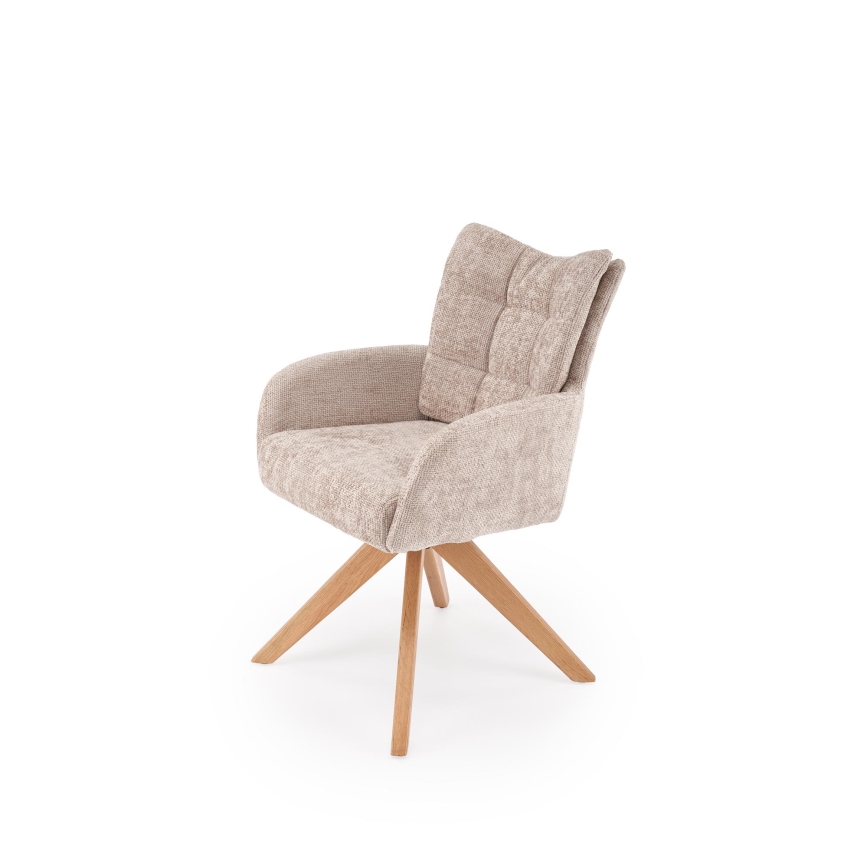 Sedia da pranzo girevole NUVO 1 pz. beige/marrone
