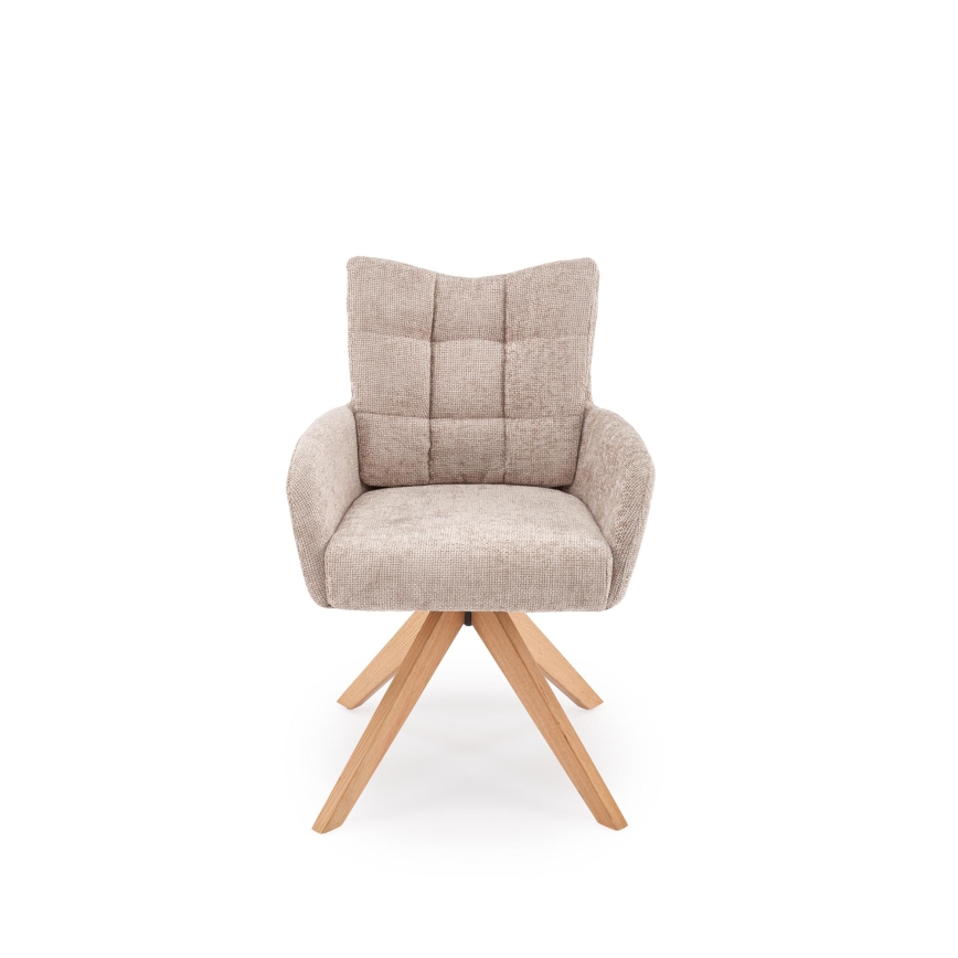 Sedia da pranzo girevole NUVO 1 pz. beige/marrone